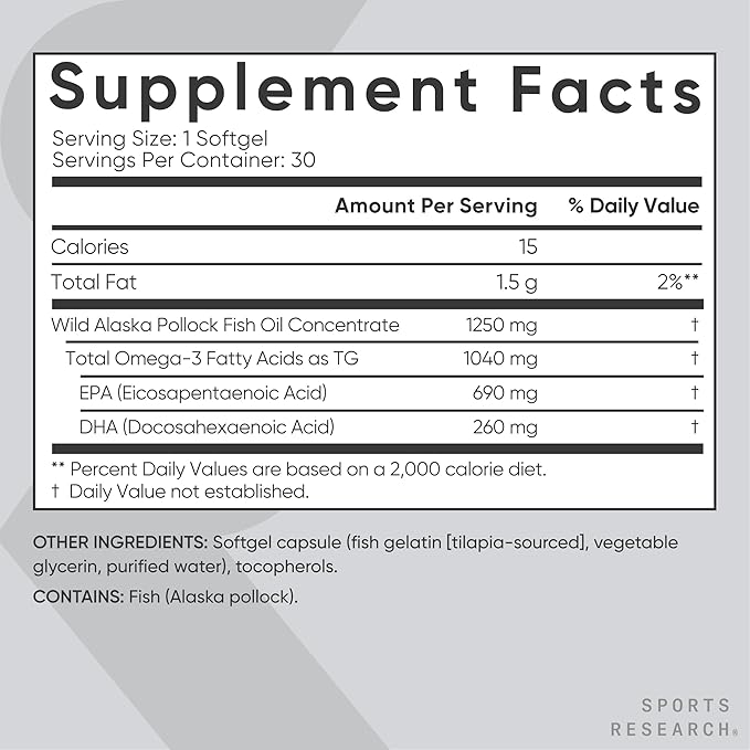 Sports Research Double Strength L-Theanine Suntheanine for Focus Relaxation &amp Alertness Non-Drowsy Support + Coconut Oil 60 Count &amp Triple Strength Omega 3 Fish Oil 1250mg Burpless Omega3 EPA