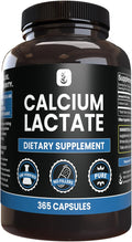 Pure Original Ingredients Calcium Lactate (365 Capsules) No Magnesium Or Rice Fillers Always Pure Lab Verified