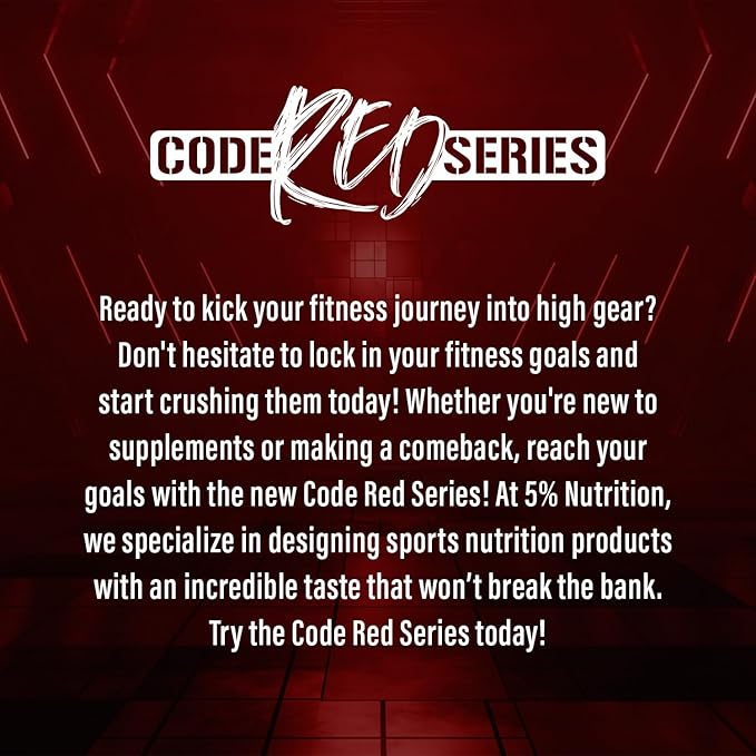 5% Nutrition Code Red Aminos BCAA &amp EAA Post Workout Recovery Powder | Full Spectrum Essential Amino Acid Complex for Men &amp Women (Italian Lemon Ice)
