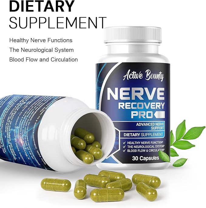 Nerve Recovery Pro – Nerve Support Supplement with Alpha Lipoic Acid Turmeric &amp Acetyl-L-Carnitine – Supports Healthy Nerve Function Circulation &amp Blood Flow – 30 Capsules - 1 Pack
