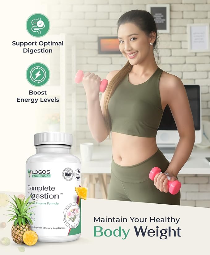 Vegan Digestive Enzymes Capsules for Digestive Health - Support Gut Health for Women and Men Super Enzymes Support Immunity and Alleviate Inflammation - Non-GMO 60 Capsules
