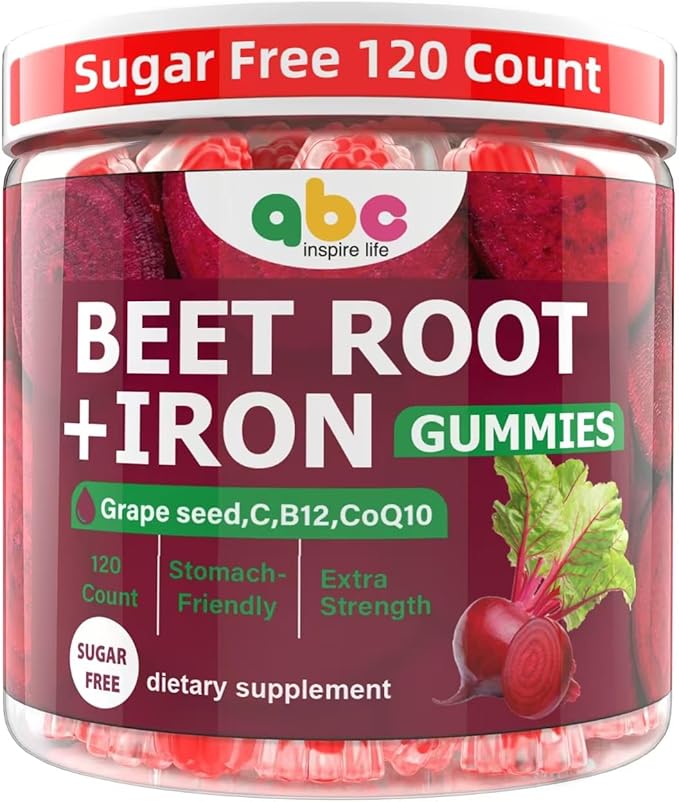 Beet Root Gummies – Natural Beetroot Supplement for Daily Wellness &amp Energy Support – Vegan HalalSugar Free Pectin-Based Gummy Vitamins with Natural Peach Flavor – 120 Gummies