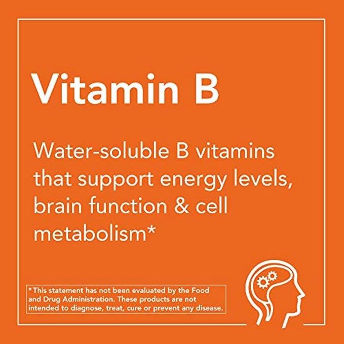NOW Supplements Vitamin B-100 Energy Production* Nervous System Health* 250 Veg Capsules