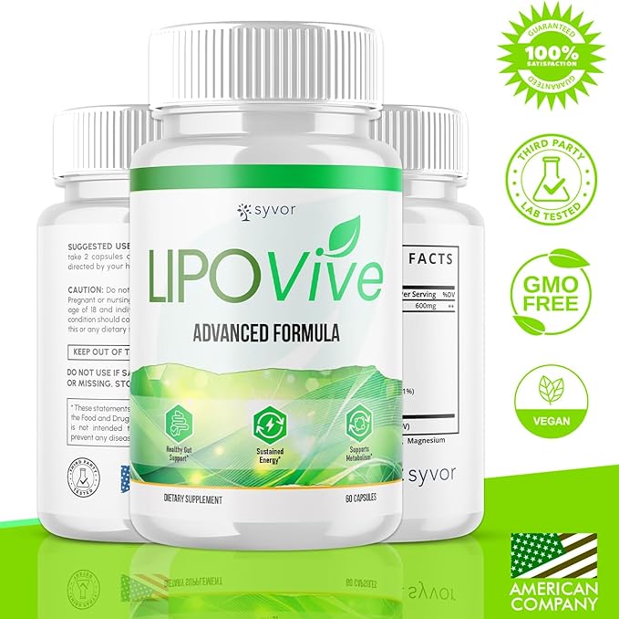 (2 Pack) Lipovive Capsules Official Lipovive Pills with All Natural Ingredients Advanced Formula Lipovivé Health &amp Active Lifestyle Support Pills Max Strength Vitamin for Women &amp Men (120 Ca
