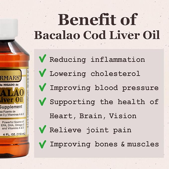 Aceite De Higado De Bacalao 8 Oz. Cod Liver Oil 2-Pack