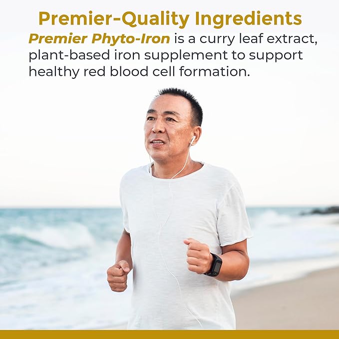 Premier Research Labs Phyto-Iron - Plant Based Iron for Men &amp Women for Blood Support Curry Leaves Supplement Iron Supplements Non-Heme Iron 18mg Iron Per Serving - 120 Vegetarian Capsules