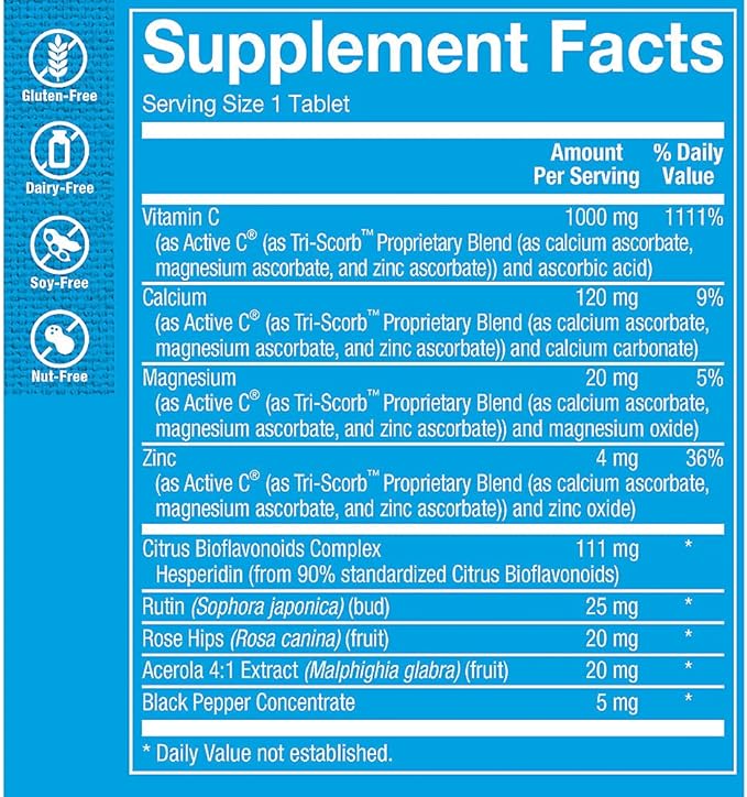 The Vitamin Shoppe Active-C with Bioflavonoids 1000 Antioxidant for (250 Tablets)