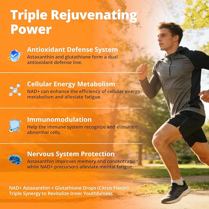 Advanced NAD+ Liquid Supplement - High Absorption Drops for Cellular Energy &amp Vitality Support - Supports Cognitive Health Focus &amp Natural Healthy Aging - Vegan Non-GMO 2 Fl Oz GMP Certifi