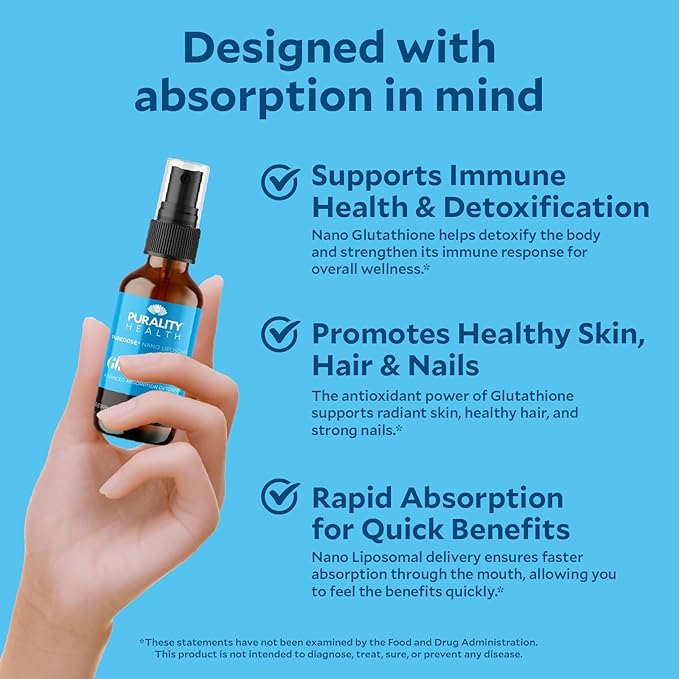Liposomal Nano Glutathione Enhanced Absorption Vegan Liquid 30 Day Supply