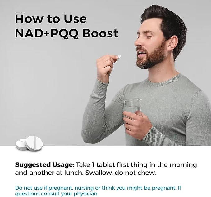 NADPQQ Boost | NAD+ Supplement with PQQ for Mitochondria | 30 Capsules | High Bioavailability Formula