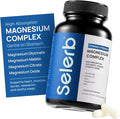 Selerb Magnesium Complex for Women and Men-GlycinateMalateCitrateOxide Supports Calm Sleep Muscle &amp Energy with D3 B6 Zinc Slippery Elm &amp DGL Gentle on Stomach 90 Capsules