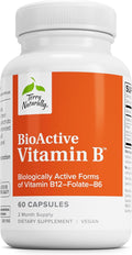 Terry Naturally BioActive Vitamin B - Aid Heart Health with Bioactive B Vitamins - Supplement with Folate &amp Calcium - B Complex Vitamin to Aid Nervous System Function - 60 Capsules