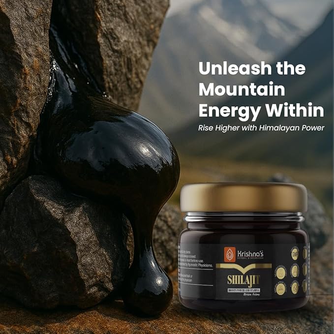 Krishna's Herbal &amp Ayurveda Pure Shilajit/Shilajeet Original Resin Pack of Stamina Booster Himalayan Sudh Shilajit -30 gm