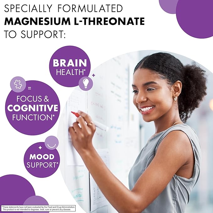 Bluebonnet Nutrition Magtein Magnesium L-Threonate Brain Health* Non-GMO Vegan Kosher Certified Gluten-Free Soy-Free 90 Vegetable Capsules 30 Servings
