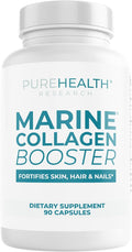 PUREHEALTH RESEARCH Marine Collagen Supplement - with Hyaluronic Acid Aloe Vera Leaf Extract Morikol Marine Collagen Tripeptides &amp Vitamin E - 90 Capsules