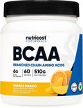 Nutricost BCAA Powder (Orange Mango 60 Servings) - 2:1:1 Optimal Ratio Gluten Free Non-GMO Vegetarian