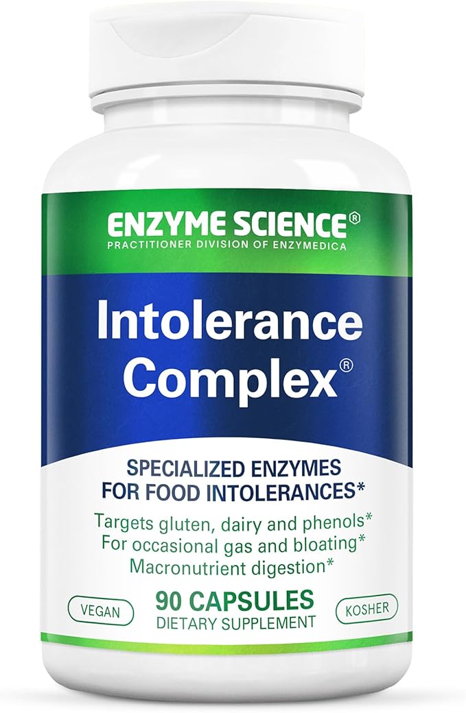 Enzyme Science Intolerance Complex 90 Capsules Comprehensive Support for Common Digestive Sensitivities Gluten Casein Phenol Sensitivities and Complex Carbohydrates Intolerance Relief