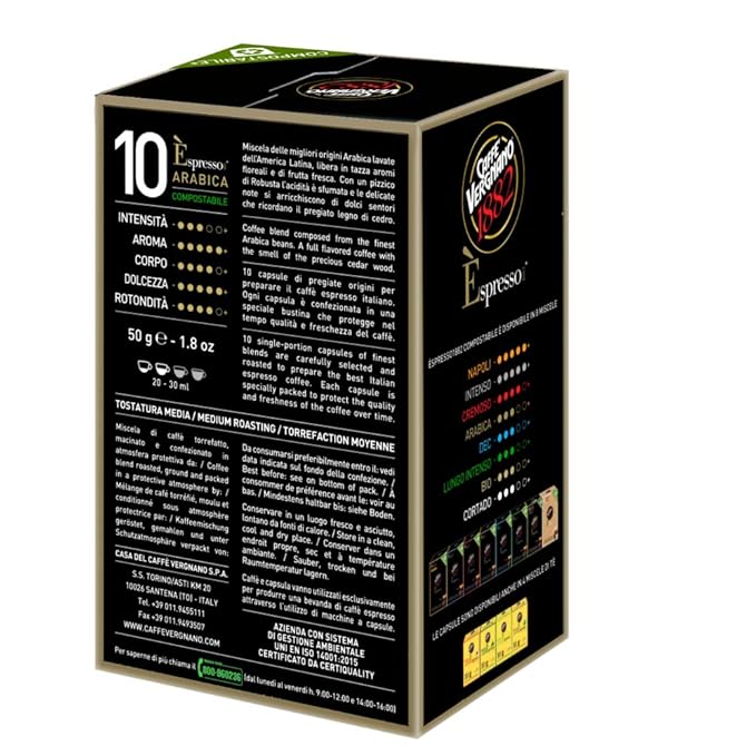 Caffè Vergnano Arabica Capsules Compatible with Original Line Machines by Nespresso - 10 capsules