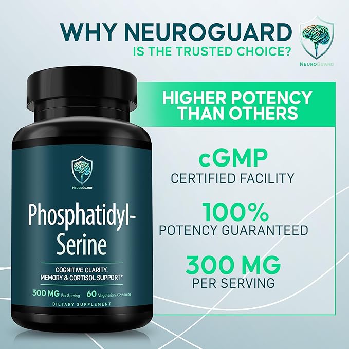 Phosphatidylserine Supplement – Premium Nootropic for Brain Health Memory Focus &amp Stress Support – 300mg Sunflower Lecithin Soy-Free Non-GMO High Purity &amp Potency Made in USA