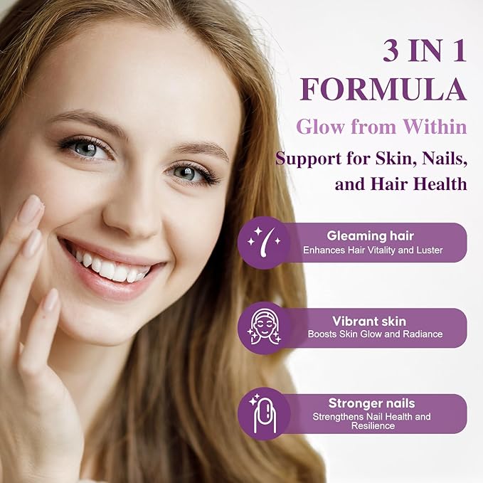 Biotin 10000MCG Hair Growth Support for Women &amp Men with Collagen &amp Keratin – Hair Skin &amp Nails Vitamins with Multivitamins &amp Minerals – 120 Capsules (2-Month Supply)