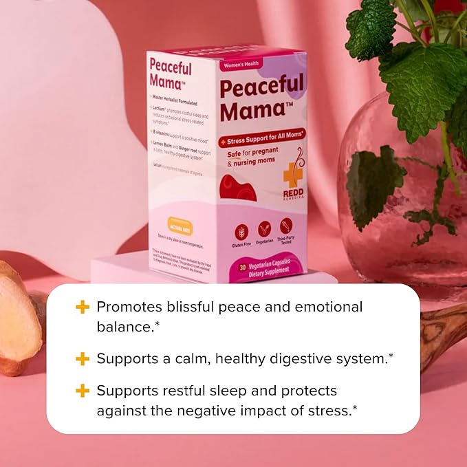Redd Remedies Peaceful Mama Support a Calm and Healthy Digestive System Lemon Balm and Ginger Root 30 Vegetarian Capsules