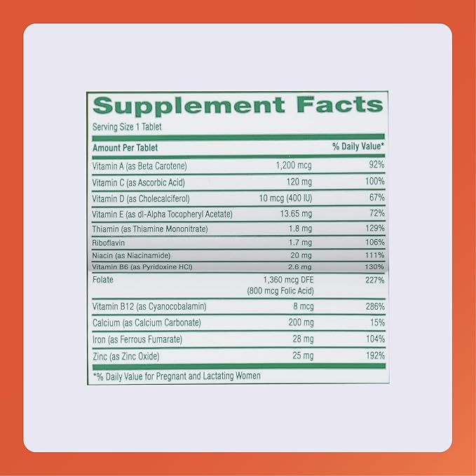 Rugby Prenatal Vitamins - Multiple Vitamin and Mineral Supplement - 100 Tablets (3 Pack)