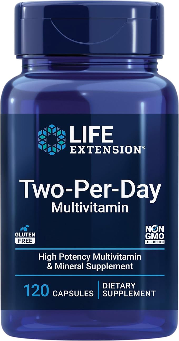 Life Extension Super Ubiquinol CoQ10 60 softgels &amp Two-Per-Day Multivitamin 120 Capsules Bundle