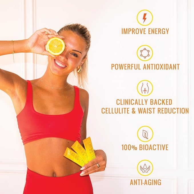 Skin Health &amp Energy Boost Drink Mix- Sugar Free SOD B (TM) Antioxidants from French Melon Concentrate On the Go Stick Packs Lemon 30 Pack