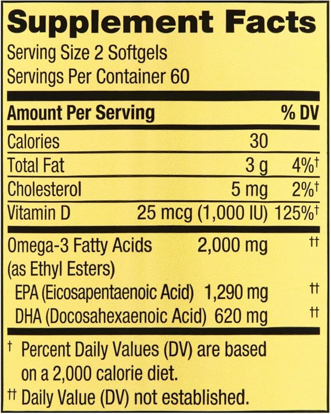 Spring Valley Omega-3 from Fish Oil 2000 mg | Premium Omega-3 from Fish Oil Eye Brain Bone &amp Heart Health | Set with Basket Goods Store