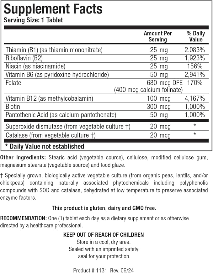 Biotics Research Bio B Complex High Potency B-Complex with Folate and Vitamins B2 B6 and B12 for Energy Production Supports Cardiovascular Function metabolic Pathways Brain Health 90 Tabs