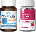 Raw Probiotics 100 Billion CFU + Organic Beet Root Nitric Oxide Gummies | Digestive Circulation &amp Everyday Energy Support