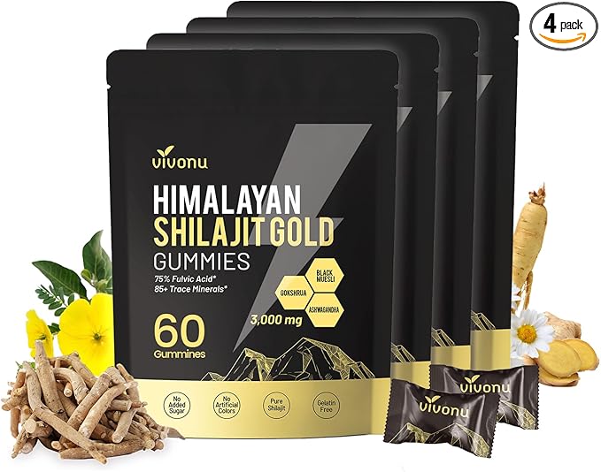 Shilajit Gummies Shilajit micronutrient supplement Himalayan premium ingredient Shilajit - Ashwagandha Gokshura Fulvic Acid &amp 85+ Trace Minerals I for Men Women I Non-GMO I 100% Natural &amp