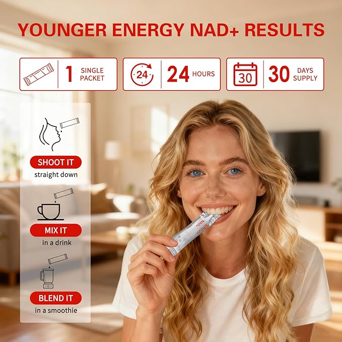 NAD Liquid Supplement 1500mg Nicotinamide Riboside &amp Resveratrol with PQQ NAD Supplement for Women &amp Men Boosts Cellular Energy Anti-Aging Immune Focus 30 Packets