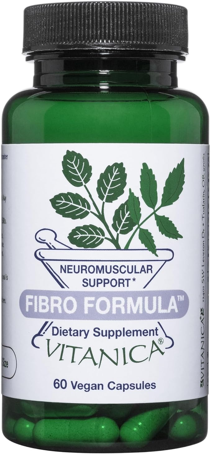 Vitanica Fibro Formula Fibromyalgia Relief Support Saffron Extract 60mg 5 HTP 100mg Pea 300mg Dr Formulated Neuro Muscular Support Supplement Vegan Non-GMO 60 Capsules
