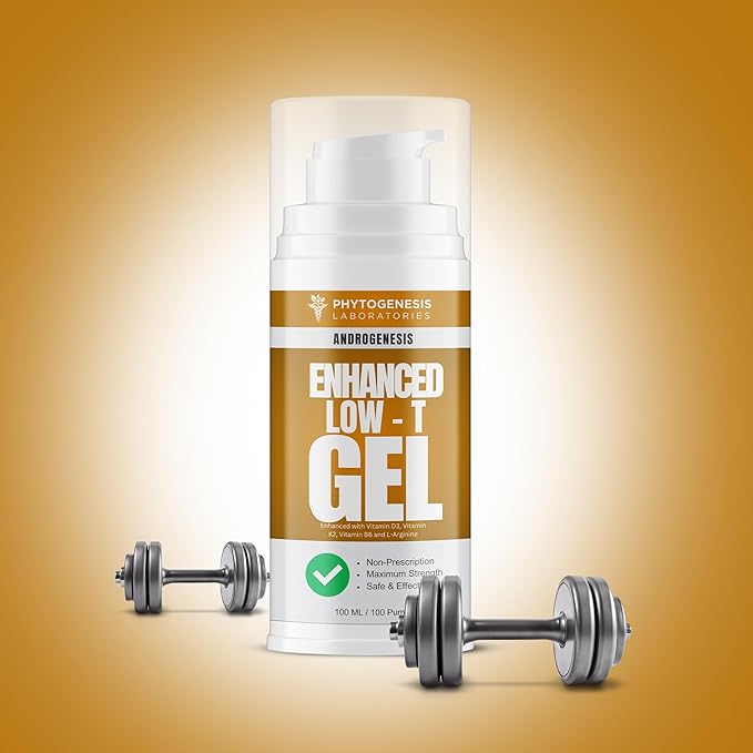 Enhanced Formula – Low T Support Gel – T Booster for Men – Muscle Recovery Energy Booster Healthy Aging – Now with Vitamins D3 K2 B6 and L-Arginine