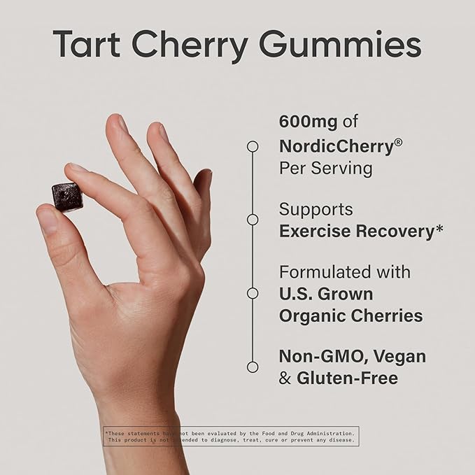 Sports Research® Tart Cherry Gummy Supplements | 600mg of NordicCherry™ &amp Triple Strength Omega 3 Fish Oil w/EPA &amp DHA Fatty Acids &amp Daily Probiotics with Prebiotics 60 Billion CFU