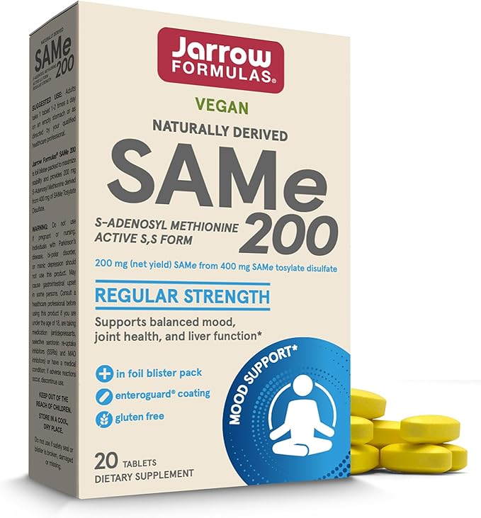 Jarrow Formulas Same 200 mg Supports Joint Health Liver Function Brain Metabolism 20 Tablets Up to A 20 Day Supply