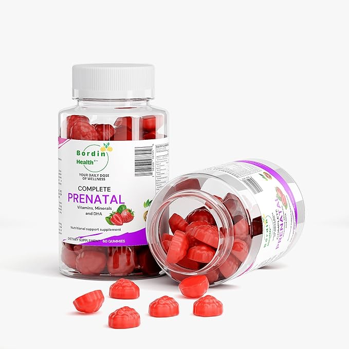 Complete Prenatal Vitamins Folic Acid Iron Choline for Neural Tube Support Omega-3 DHA for Fetal Brain Development Calcium-Helper D3 &amp K2 Non-GMO Vegan Gummies