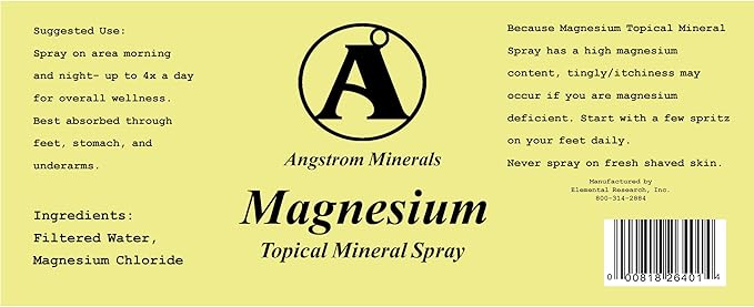 Angstrom Minerals Magnesium Topical Mineral Spray