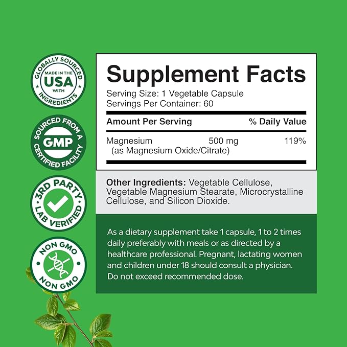 Bundle of Herbal Thyroid Support Complex and High Absorption Magnesium Complex - Mood Enhancer Energy Supplement for Thyroid Health - with Magnesium Oxide for Sleep Stomach Digestion and Mood Support