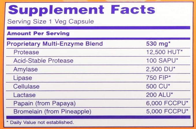 Now Foods Plant Enzymes 240 Vegetarian Capsules
