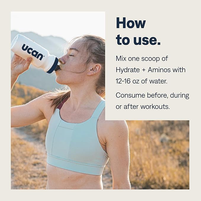 UCAN Hydrate + Aminos Orange 20 Serving Bag Keto Sugar-Free Electrolyte + Muscle Recovery Essential Electrolytes + EAAs &amp BCAAs Non-GMO Vegan for Runners Gym-Goers Performance Athletes