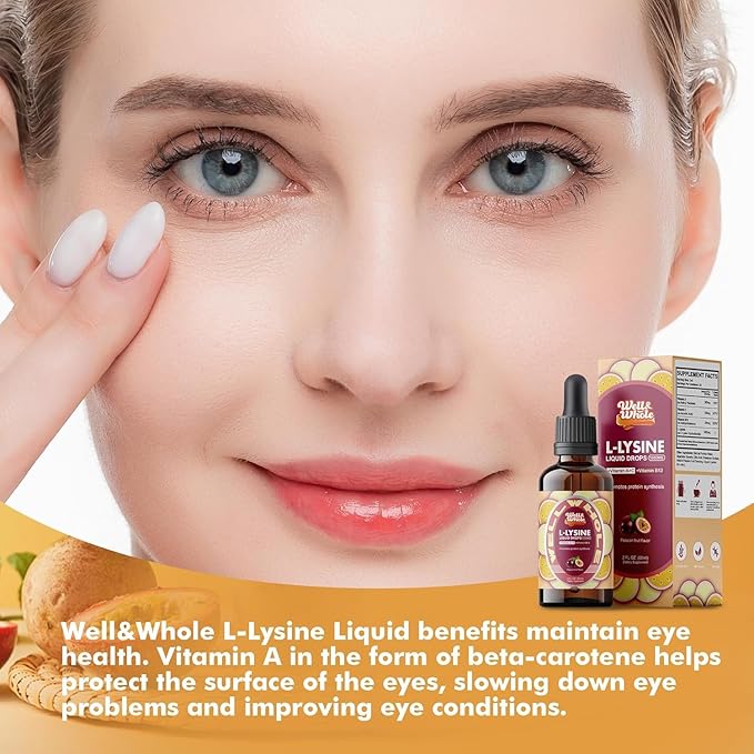 Well&ampWhole L-Lysine Supplement Liquid Drops and Sulforaphane Supplement from Broccoli Sprouts