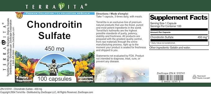 Chondroitin Sulfate - 450 mg (100 Capsules ZIN: 510741) - 3 Pack