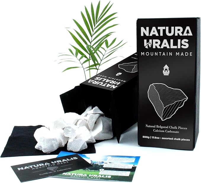Premium Belgorod Chalk Chunks | 17oz of White Chalk Chunks - Amazing Crunch Satisfying Earthy Velvety and Firm Texture ASMR Sensation Natural Calcium Carbonate