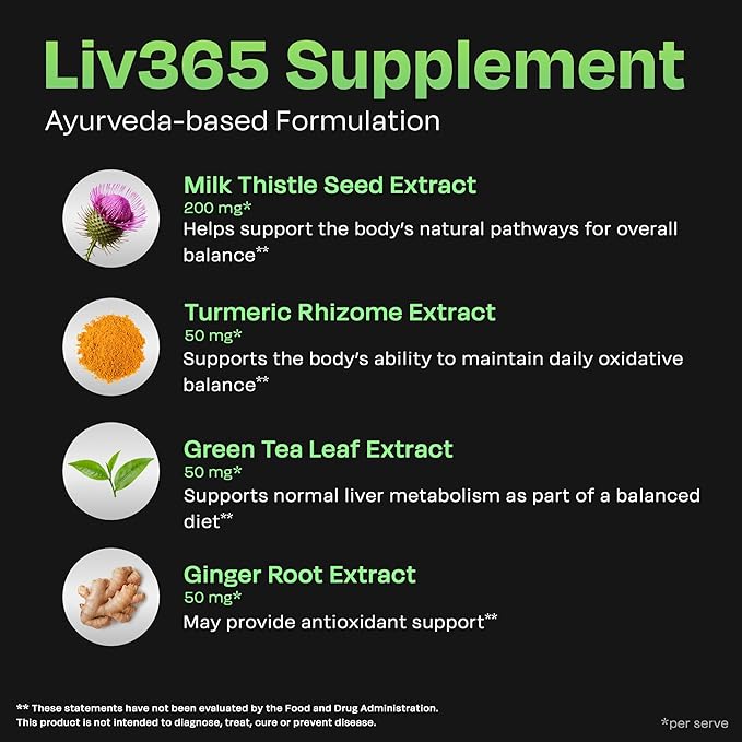 Auric Liv365 Liver Detox Supplement 120 Tablets | Lemon Flavour Advanced Herbal Formula for Liver Health Detox &amp Cleansing