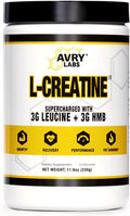 L-CREATINE Supplement: Creatine Monohydrate w/Leucine Amino Acid and HMB – Supports Muscle Mass Strength Recovery &amp Performance + Reduce Fat – Vegan 11oz (330g) Powder