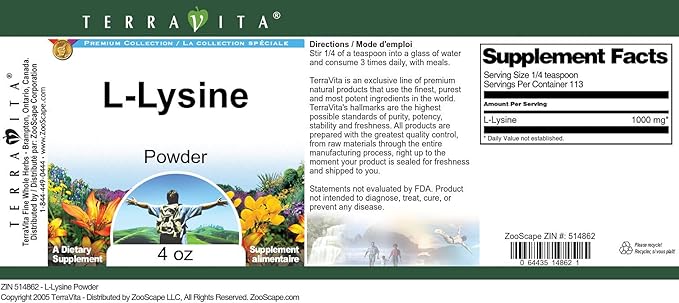 L-Lysine Powder (4 oz ZIN: 514862)