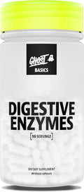 GHOST Basics Digestive Enzymes Supplement for Men &amp Women - Multi-Enzymes Probiotics &amp Prebiotics for Supporting Digestion &amp Gut Health - Vegan Friendly - 90 Veggie Capsules