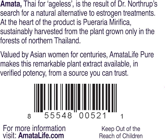 Amata Life by Dr. Christiane Northrup Pueraria Mirifica Pure for Menopause Symptoms